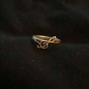 Silver Musical note ring